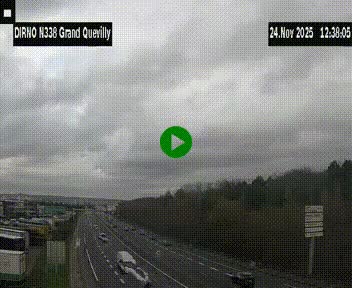 <h2>Webcam routière sur N338 à hauteur de Grand-Quevilly en périphérie de Rouen. Vue orientée vers Rouen</h2>