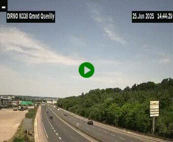 <h2>Webcam routière sur N338 à hauteur de Grand-Quevilly en périphérie de Rouen. Vue orientée vers Rouen</h2>