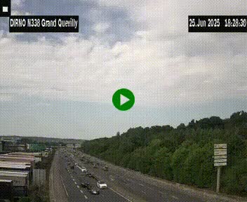 <h2>Webcam routière sur N338 à hauteur de Grand-Quevilly en périphérie de Rouen. Vue orientée vers Rouen</h2>