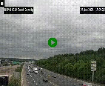 <h2>Webcam routière sur N338 à hauteur de Grand-Quevilly en périphérie de Rouen. Vue orientée vers Rouen</h2>