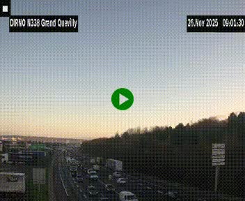 <h2>Webcam routière sur N338 à hauteur de Grand-Quevilly en périphérie de Rouen. Vue orientée vers Rouen</h2>