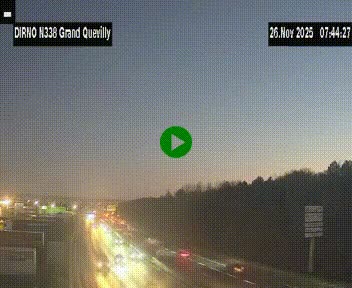 <h2>Webcam routière sur N338 à hauteur de Grand-Quevilly en périphérie de Rouen. Vue orientée vers Rouen</h2>