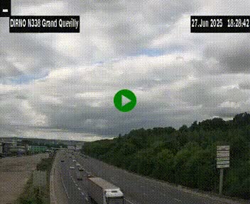 <h2>Webcam routière sur N338 à hauteur de Grand-Quevilly en périphérie de Rouen. Vue orientée vers Rouen</h2>