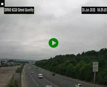 <h2>Webcam routière sur N338 à hauteur de Grand-Quevilly en périphérie de Rouen. Vue orientée vers Rouen</h2>