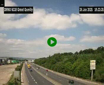 <h2>Webcam routière sur N338 à hauteur de Grand-Quevilly en périphérie de Rouen. Vue orientée vers Rouen</h2>