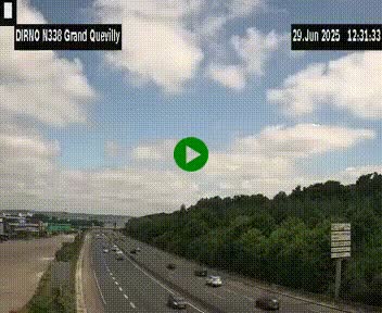 <h2>Webcam routière sur N338 à hauteur de Grand-Quevilly en périphérie de Rouen. Vue orientée vers Rouen</h2>