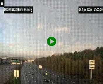 <h2>Webcam routière sur N338 à hauteur de Grand-Quevilly en périphérie de Rouen. Vue orientée vers Rouen</h2>