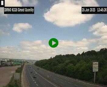 <h2>Webcam routière sur N338 à hauteur de Grand-Quevilly en périphérie de Rouen. Vue orientée vers Rouen</h2>