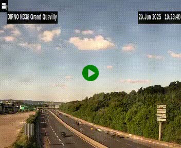 <h2>Webcam routière sur N338 à hauteur de Grand-Quevilly en périphérie de Rouen. Vue orientée vers Rouen</h2>