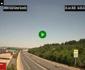 <h2>Webcam routière sur N338 à hauteur de Grand-Quevilly en périphérie de Rouen. Vue orientée vers Rouen</h2>