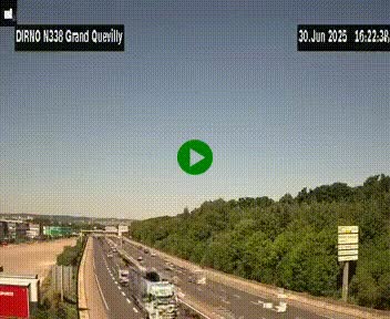 <h2>Webcam routière sur N338 à hauteur de Grand-Quevilly en périphérie de Rouen. Vue orientée vers Rouen</h2>