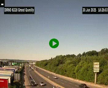 <h2>Webcam routière sur N338 à hauteur de Grand-Quevilly en périphérie de Rouen. Vue orientée vers Rouen</h2>