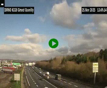 <h2>Webcam routière sur N338 à hauteur de Grand-Quevilly en périphérie de Rouen. Vue orientée vers Rouen</h2>