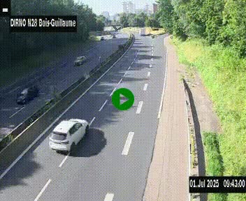 <h2>Webcam routière à hauteur de Bois-Guillaume en périphérie de Rouen. Vue orientée vers Rouen</h2>