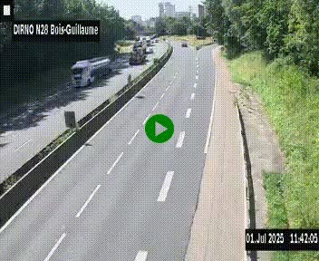 <h2>Webcam routière à hauteur de Bois-Guillaume en périphérie de Rouen. Vue orientée vers Rouen</h2>