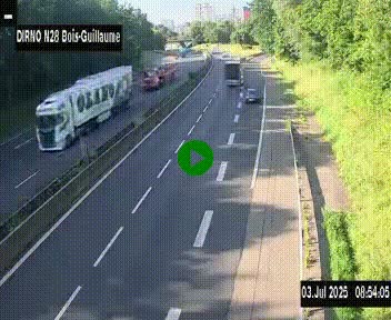 <h2>Webcam routière à hauteur de Bois-Guillaume en périphérie de Rouen. Vue orientée vers Rouen</h2>