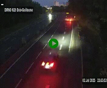 <h2>Webcam routière à hauteur de Bois-Guillaume en périphérie de Rouen. Vue orientée vers Rouen</h2>