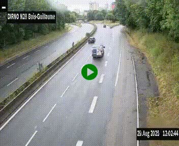 <h2>Webcam routière à hauteur de Bois-Guillaume en périphérie de Rouen. Vue orientée vers Rouen</h2>