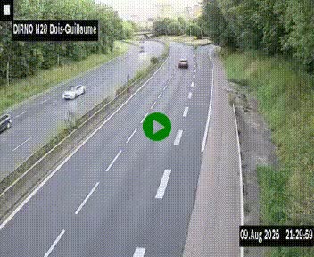 <h2>Webcam routière à hauteur de Bois-Guillaume en périphérie de Rouen. Vue orientée vers Rouen</h2>