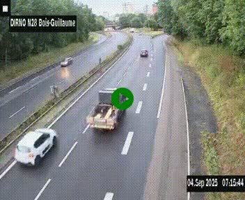 <h2>Webcam routière à hauteur de Bois-Guillaume en périphérie de Rouen. Vue orientée vers Rouen</h2>