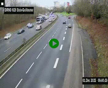 <h2>Webcam routière à hauteur de Bois-Guillaume en périphérie de Rouen. Vue orientée vers Rouen</h2>