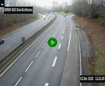 <h2>Webcam routière à hauteur de Bois-Guillaume en périphérie de Rouen. Vue orientée vers Rouen</h2>