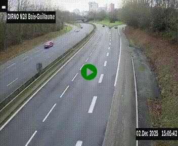 <h2>Webcam routière à hauteur de Bois-Guillaume en périphérie de Rouen. Vue orientée vers Rouen</h2>