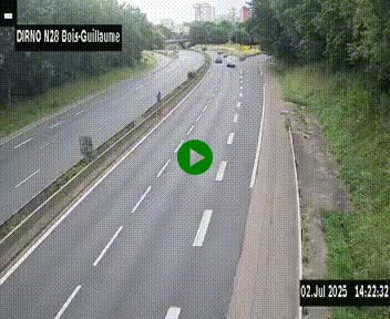 <h2>Webcam routière à hauteur de Bois-Guillaume en périphérie de Rouen. Vue orientée vers Rouen</h2>
