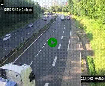<h2>Webcam routière à hauteur de Bois-Guillaume en périphérie de Rouen. Vue orientée vers Rouen</h2>