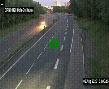 <h2>Webcam routière à hauteur de Bois-Guillaume en périphérie de Rouen. Vue orientée vers Rouen</h2>
