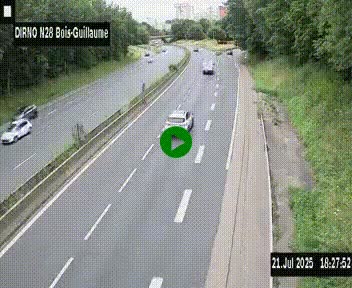 <h2>Webcam routière à hauteur de Bois-Guillaume en périphérie de Rouen. Vue orientée vers Rouen</h2>