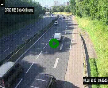 <h2>Webcam routière à hauteur de Bois-Guillaume en périphérie de Rouen. Vue orientée vers Rouen</h2>