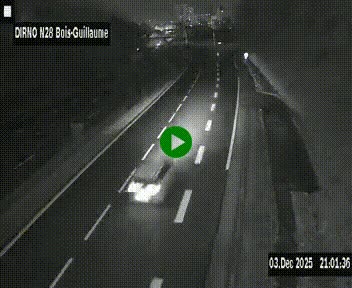 <h2>Webcam routière à hauteur de Bois-Guillaume en périphérie de Rouen. Vue orientée vers Rouen</h2>