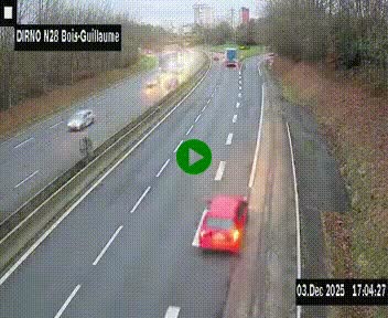 <h2>Webcam routière à hauteur de Bois-Guillaume en périphérie de Rouen. Vue orientée vers Rouen</h2>