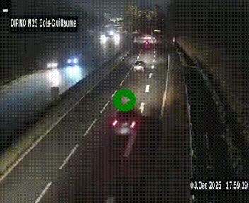 <h2>Webcam routière à hauteur de Bois-Guillaume en périphérie de Rouen. Vue orientée vers Rouen</h2>