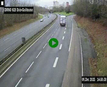 <h2>Webcam routière à hauteur de Bois-Guillaume en périphérie de Rouen. Vue orientée vers Rouen</h2>