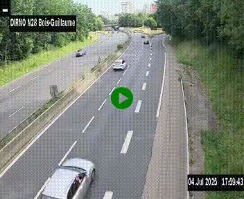 <h2>Webcam routière à hauteur de Bois-Guillaume en périphérie de Rouen. Vue orientée vers Rouen</h2>