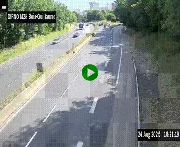 <h2>Webcam routière à hauteur de Bois-Guillaume en périphérie de Rouen. Vue orientée vers Rouen</h2>