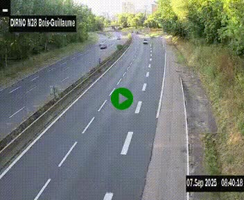 <h2>Webcam routière à hauteur de Bois-Guillaume en périphérie de Rouen. Vue orientée vers Rouen</h2>