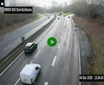 <h2>Webcam routière à hauteur de Bois-Guillaume en périphérie de Rouen. Vue orientée vers Rouen</h2>