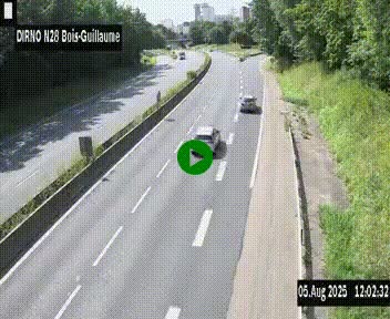 <h2>Webcam routière à hauteur de Bois-Guillaume en périphérie de Rouen. Vue orientée vers Rouen</h2>