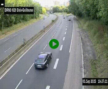 <h2>Webcam routière à hauteur de Bois-Guillaume en périphérie de Rouen. Vue orientée vers Rouen</h2>