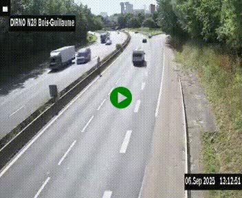 <h2>Webcam routière à hauteur de Bois-Guillaume en périphérie de Rouen. Vue orientée vers Rouen</h2>