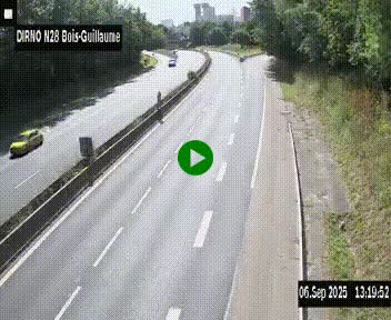 <h2>Webcam routière à hauteur de Bois-Guillaume en périphérie de Rouen. Vue orientée vers Rouen</h2>