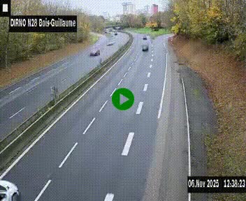 <h2>Webcam routière à hauteur de Bois-Guillaume en périphérie de Rouen. Vue orientée vers Rouen</h2>