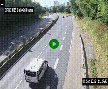 <h2>Webcam routière à hauteur de Bois-Guillaume en périphérie de Rouen. Vue orientée vers Rouen</h2>