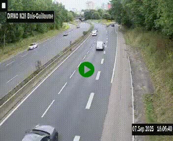 <h2>Webcam routière à hauteur de Bois-Guillaume en périphérie de Rouen. Vue orientée vers Rouen</h2>