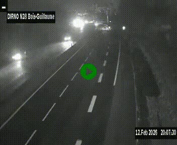 <h2>Webcam routière à hauteur de Bois-Guillaume en périphérie de Rouen. Vue orientée vers Rouen</h2>