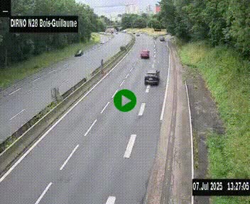 <h2>Webcam routière à hauteur de Bois-Guillaume en périphérie de Rouen. Vue orientée vers Rouen</h2>