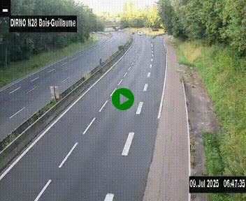 <h2>Webcam routière à hauteur de Bois-Guillaume en périphérie de Rouen. Vue orientée vers Rouen</h2>